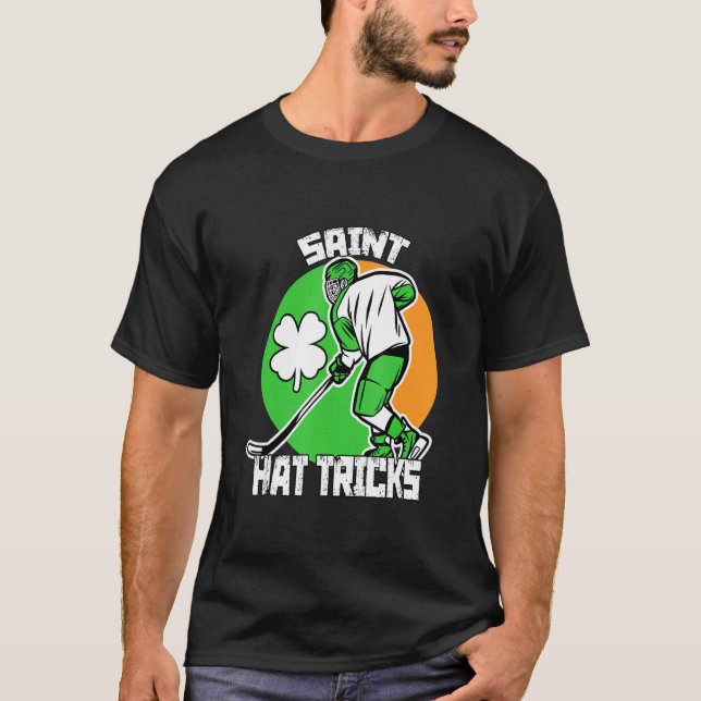 Camiseta Santo Hat Tricks Hockey Shamrock St Patrick suns (Frente)