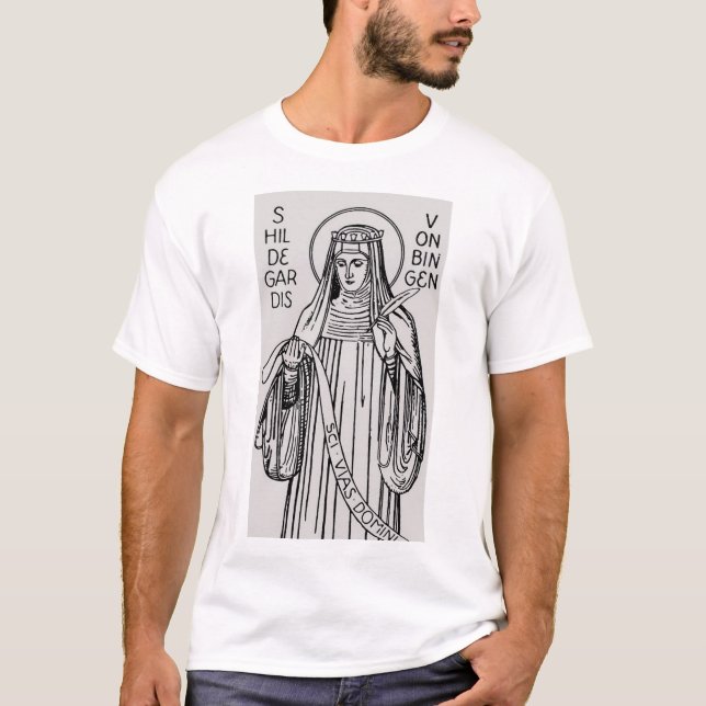 Camiseta Santo Hildegard da abadia beneditina de Bingen (Frente)