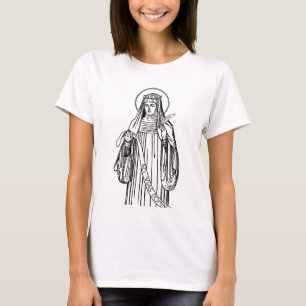 Camiseta Santo Hildegard do Doutor Bingen da Igreja