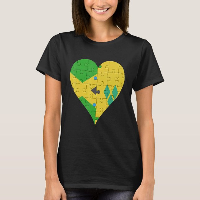 Camiseta Santo jamaicano Vincentian Flag Heart (Frente)