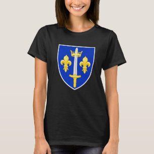 Camiseta Santo Joan Of Arc Shield Vintage Santo Francês Cat