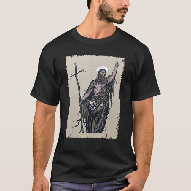 Camiseta Santo John The Baptist Bíblia Gospel Cute Católico (Frente)