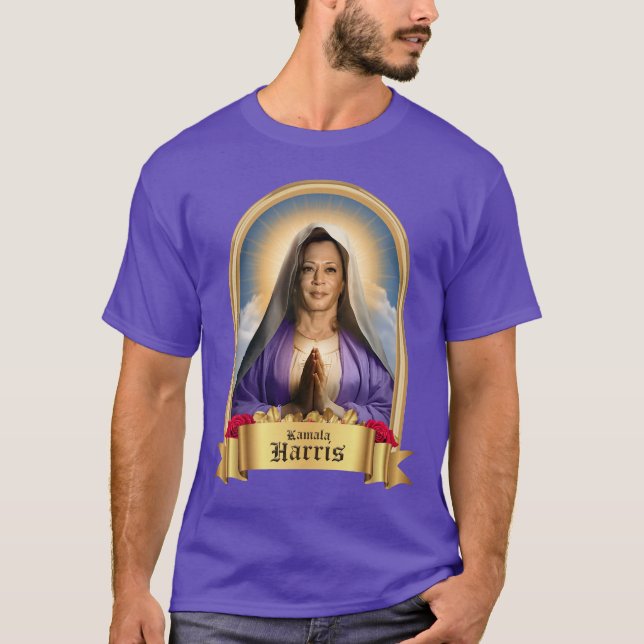 Camiseta Santo Kamala Harris - Vela Devocional de Oração (Frente)