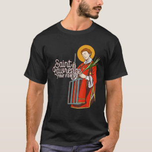 Camiseta Santo Lawrence Católica Patron Santo do Cozinhar