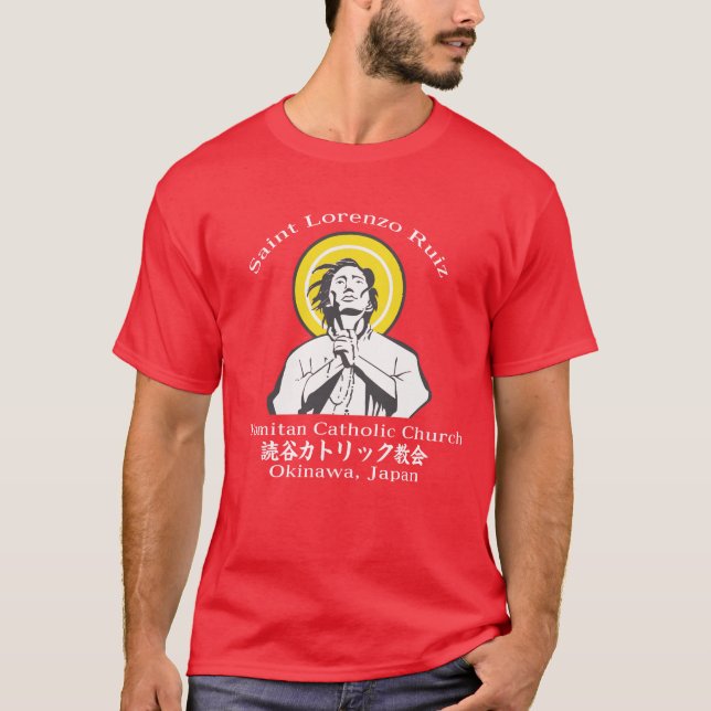 Camiseta Santo Lorenzo Ruiz Yomitan Igreja Católica T-Shirt (Frente)