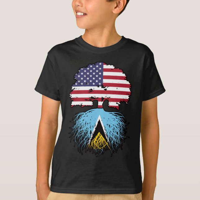 Camiseta Santo Lucia Santo Lucian American Tree Roots (Frente)