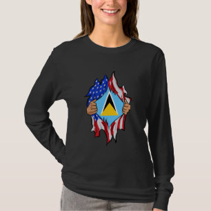 Camiseta Santo Lucian Dentro me Santo Orgulho Lúcia Flag Ri