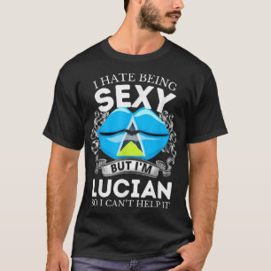 Camiseta Santo Lucian Patriótico Santo Orgulhoso Lucia Flag