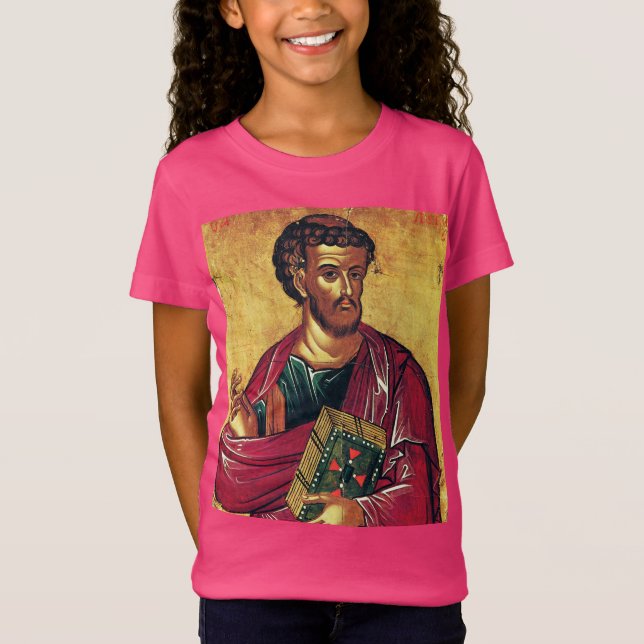Camiseta Santo Luke, o ícone ortodoxo evangelista (Frente)