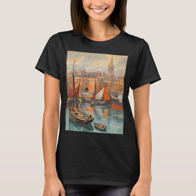 Camiseta Santo Malo, França, Poster Art (Frente)