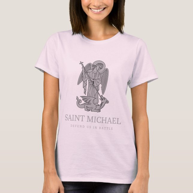 Camiseta Santo Michael nos defende em batalha (Frente)