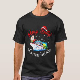 Camiseta Santo Navio É um Cruzeiro de Papais noeis Diverti