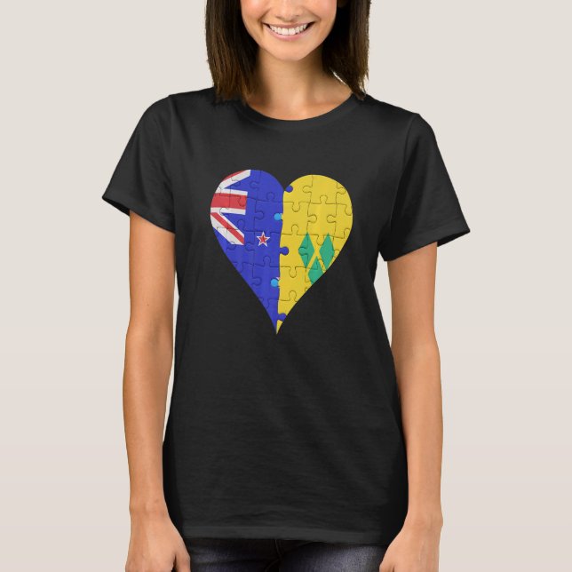 Camiseta Santo neozelandês Vincentian Flag Heart (Frente)