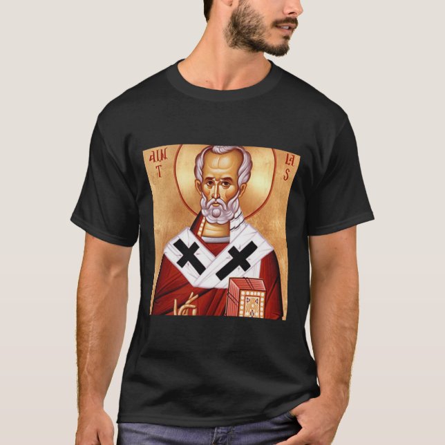 Camiseta Santo Nicholas de Myra também conhecido como Nicho (Frente)
