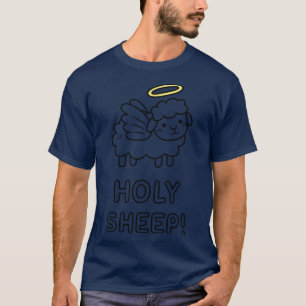 Camiseta Santo Ovelha Engraçado com Asas e Halo
