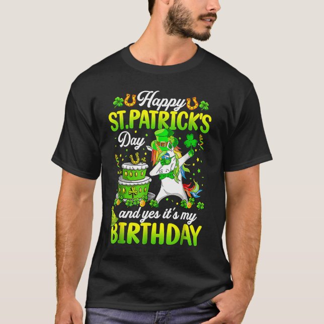 Camiseta Santo Paddys Birthday Shamrock Lucky Happy Rua Pat (Frente)