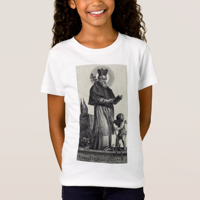 Camiseta Santo Patrício Apóstolo da Irlanda Arte Monocromát (Frente)