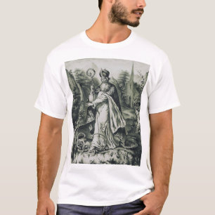 Camiseta Santo Patrício Expulsando Cobras Xilogravura Vinta