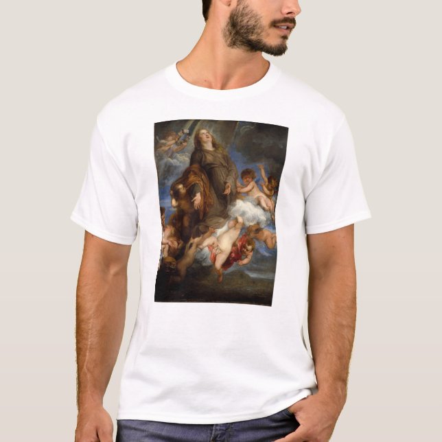 Camiseta Santo Rosalie Interceding para a peste (Frente)
