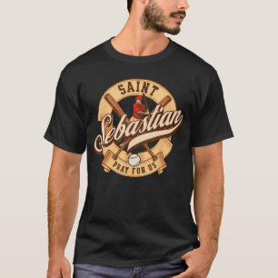 Camiseta Santo Sebastião Padroeiro do Beisebol Oração Espor