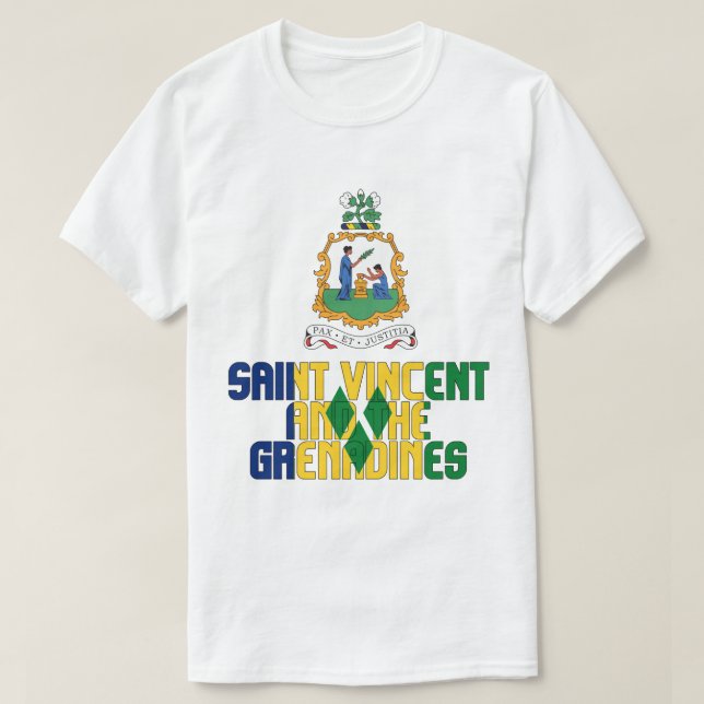 Camiseta Santo Vincent e Bandeira das Granadinas (Frente do Design)