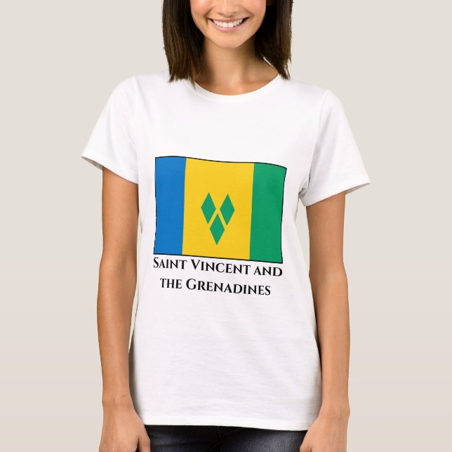 Camiseta Santo Vincent e bandeira das Granadinas (Frente)