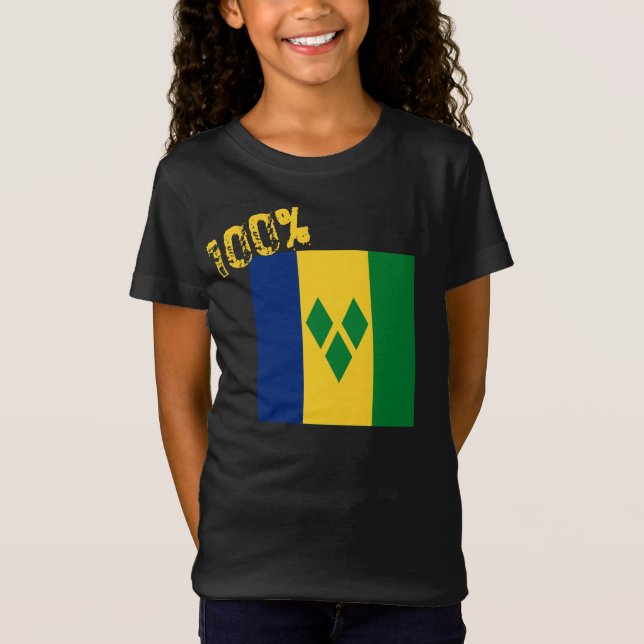 Camiseta Santo Vincent e Bandeira de Granadinas Vincy (Frente)