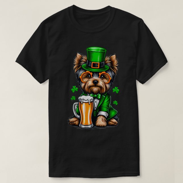 Camiseta Santo Yorkie Paddys Figurume Para Tanque De Cachor (Frente do Design)