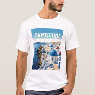 Camiseta Santorini Blue Dome & Ocean View T-Shirt - Navegaç