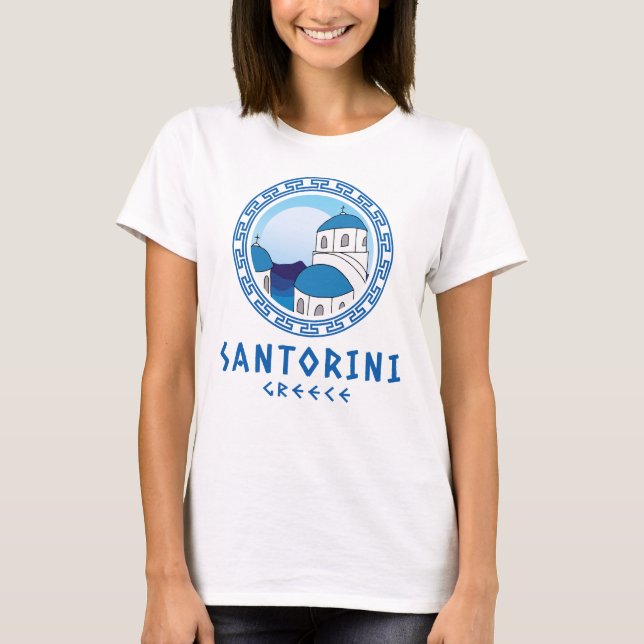 Camiseta Santorini, Grécia feminina (Frente)