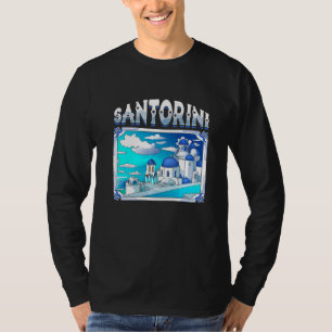 Camiseta Santorini Grécia Férias na Praia Acrópole Ilha A