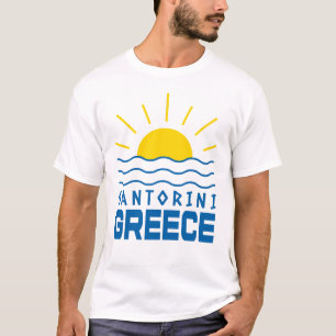 Camiseta Santorini Grécia Sol E Mar Branco Masculino