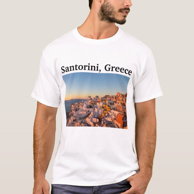 Camiseta Santorini, Grécia Souvenir (Frente)