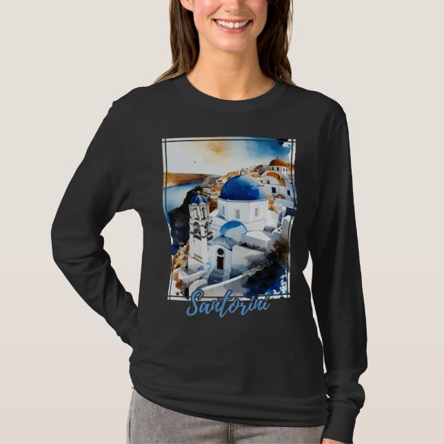 Camiseta Santorini Greece  Greek Island Vacation (Frente)