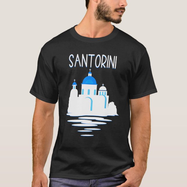 Camiseta Santorini Island Greece  Ellada Vertical Greek Isl (Frente)