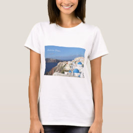Camiseta Santorini, piscina, vila de Oia, fotografia