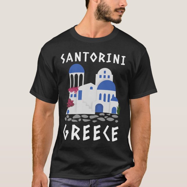 Camiseta Santorini, T-Shirt Grécia (Frente)