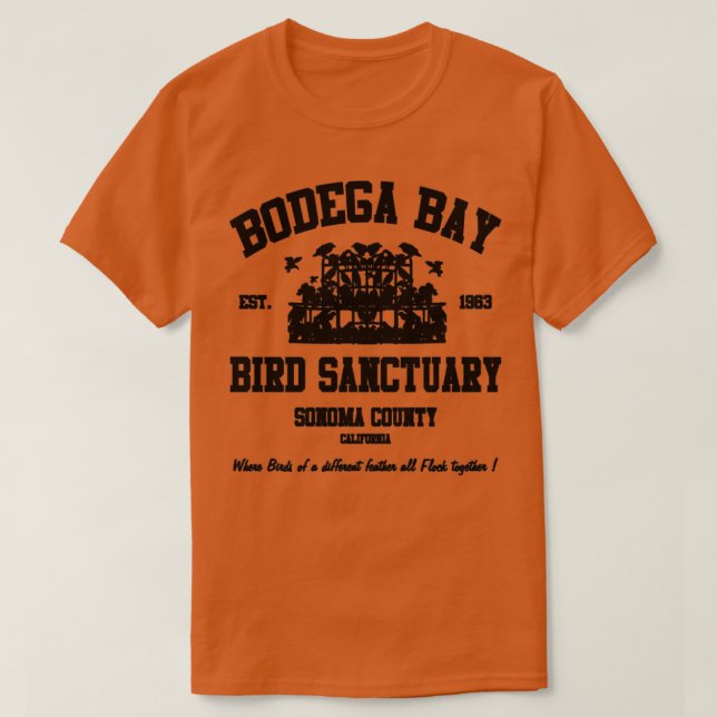 CAMISETA SANTUÁRIO DE AVES DE BODEGA BAY (Frente do Design)