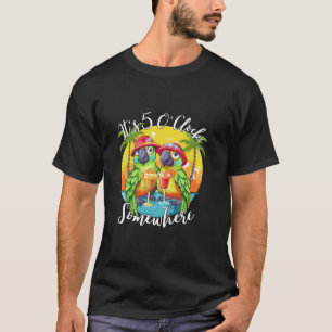 Camiseta São 5 horas em algum lugar Parrot Summer Beach Cou