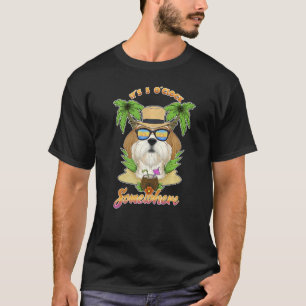 Camiseta São 5 O'Clock Algures, Bebendo Shih Tzu
