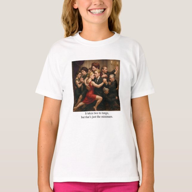 Camiseta São dois para dançar tango (Frente)