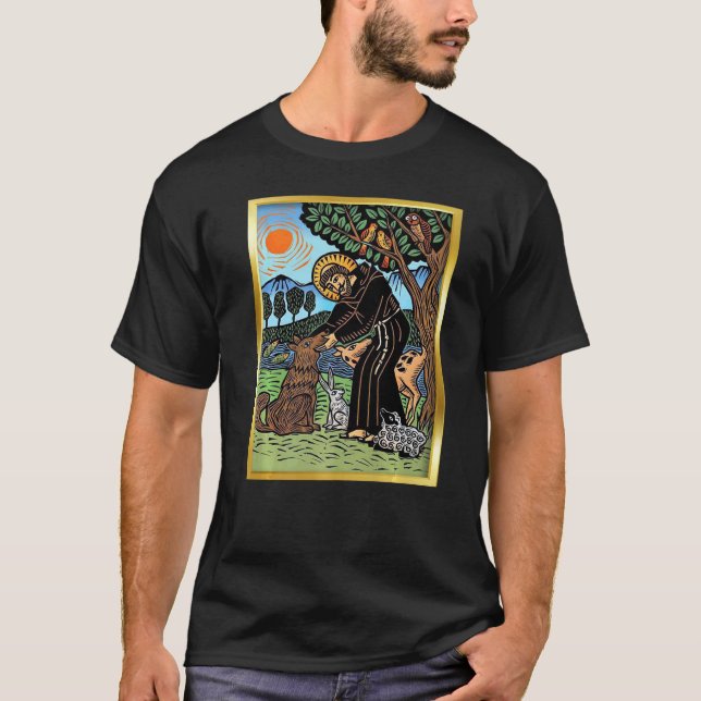Camiseta São Francisco de Assis Padroeiro dos Animais Cató (Frente)