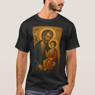 Camiseta São José com o Menino Jesus Ortodoxo
