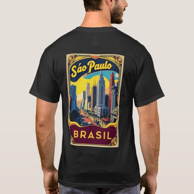 Camiseta São Paulo Brazil Travel Poster (Verso)