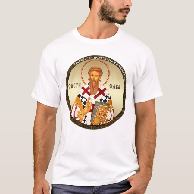 Camiseta São Sava, Sérvia, Ortodoxo Sérvio, srb 3 (Frente)