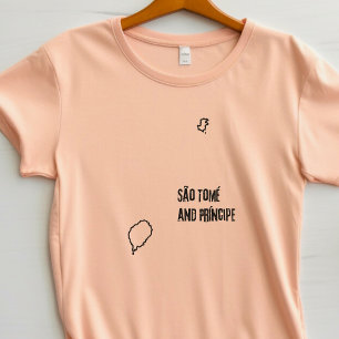 Camiseta São Tomé e Príncipe Mapa Linha Fronteira País