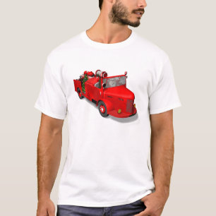 Camiseta Sapador-bombeiro de Papai Noel na viatura de