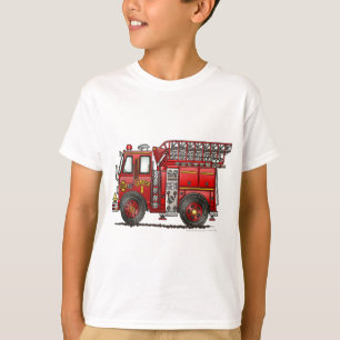 Camiseta Sapador-bombeiro do carro de bombeiros da escada