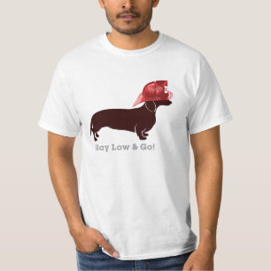 Camiseta Sapador-bombeiro "estada do Dachshund baixa "