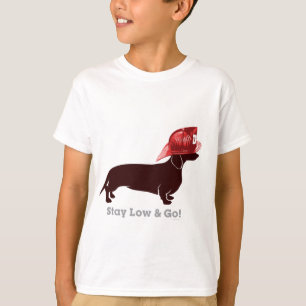 Camiseta Sapador-bombeiro "estada do Dachshund baixa "